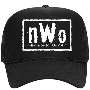 New World Order NWO Red Hat 5 Panel High Crown Foam Trucker SnapBack